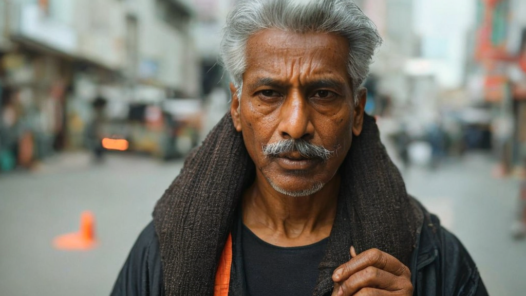 A realistic image of a 60 years old man generated by AI