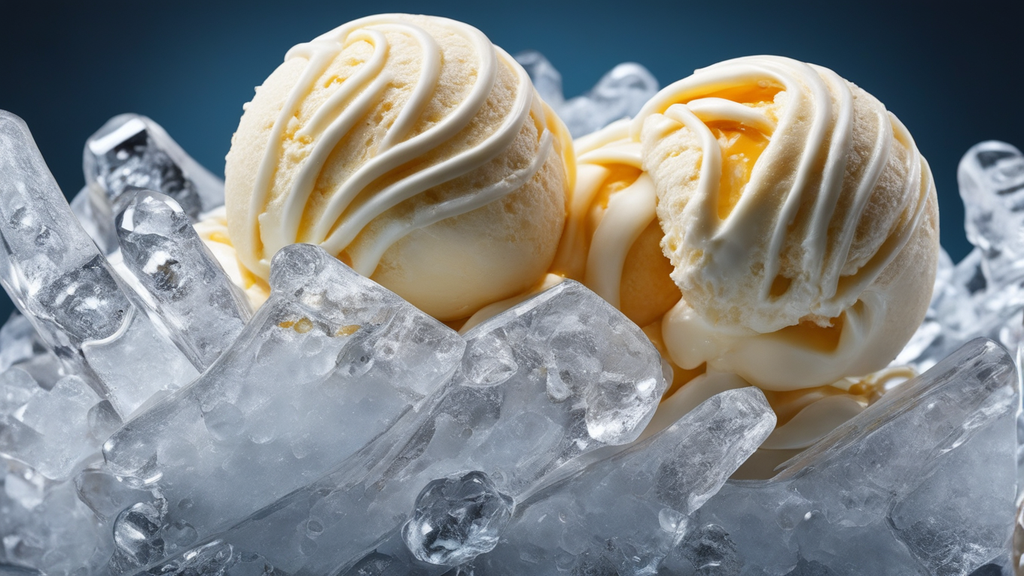 A realistic image of scoops of ice cream generated by AI